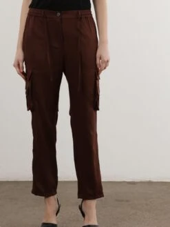 Religion Slim Leg Chocolate Cargo Trouser With Drawstring Details - Brown -RIVE IS Clothing Shop VQW84 SQ5 0000000143 BROWN MDd1