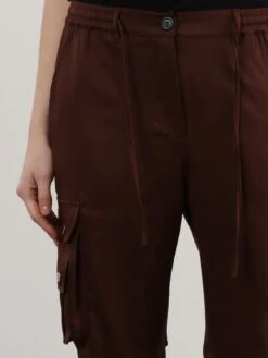 Religion Slim Leg Chocolate Cargo Trouser With Drawstring Details - Brown -RIVE IS Clothing Shop VQW84 SQ6 0000000143 BROWN MDd2