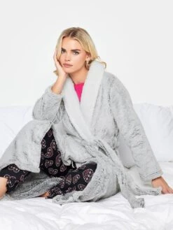 PixieGirl Petite Contrast Wellsoft Maxi Robe - Grey -RIVE IS Clothing Shop VR0CX SQ4 0000000005 GREY MDd