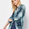 PixieGirl Petite Check Boyfriend Shirt - Blue -RIVE IS Clothing Shop VR0DZ SQ1 0000000020 BLUE MDf