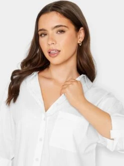 PixieGirl Petite Oversized Cotton Shirt -RIVE IS Clothing Shop VR0E9 SQ4 0000000013 WHITE MDd