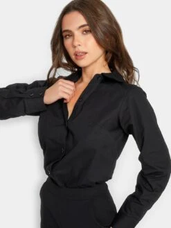 PixieGirl Petite Fitted Cotton Shirt -RIVE IS Clothing Shop VR0EA SQ4 0000000004 BLACK MDd