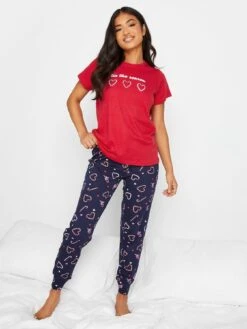 PixieGirl Petite Tis The Season Candy Cane Cuffed Pj Set - Red -RIVE IS Clothing Shop VR0EF SQ3 0000000017 RED MDo