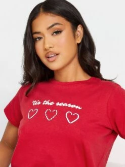 PixieGirl Petite Tis The Season Candy Cane Cuffed Pj Set - Red -RIVE IS Clothing Shop VR0EF SQ4 0000000017 RED MDd