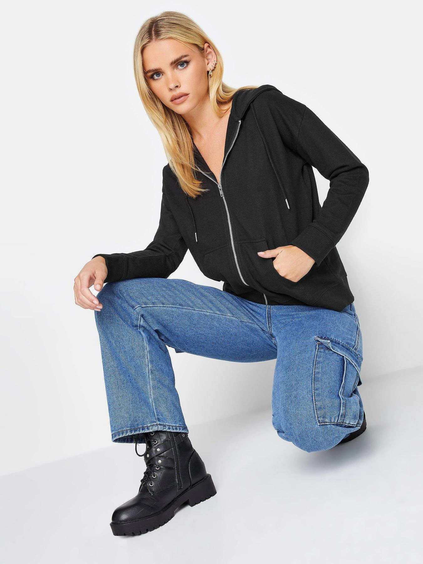 PixieGirl Petite Zip Thru Hoody - Black 3 PixieGirl Petite Zip Thru Hoody - Black