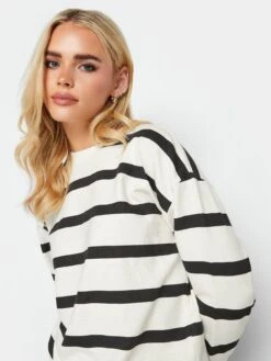 PixieGirl Petite Mono Stripe Sweatshirt - Black -RIVE IS Clothing Shop VR0EO SQ4 0000000004 BLACK MDd