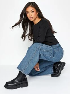 PixieGirl Petite Mid Blue Utility Jean - Blue -RIVE IS Clothing Shop VR0FG SQ4 0000000020 BLUE MDd