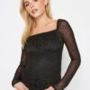 PixieGirl Petite Mesh Top - Black