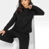 PixieGirl Petite Crew Neck Sweatshirt - Black
