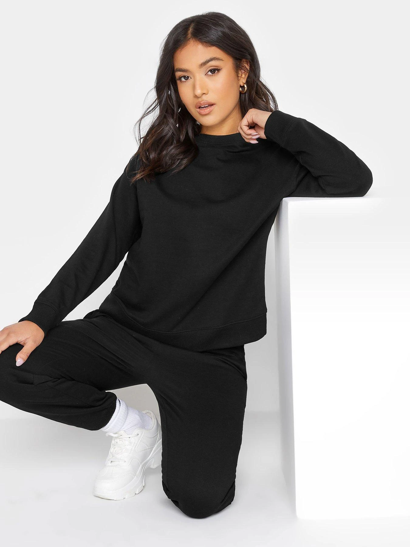 PixieGirl Petite Crew Neck Sweatshirt - Black 3 PixieGirl Petite Crew Neck Sweatshirt - Black