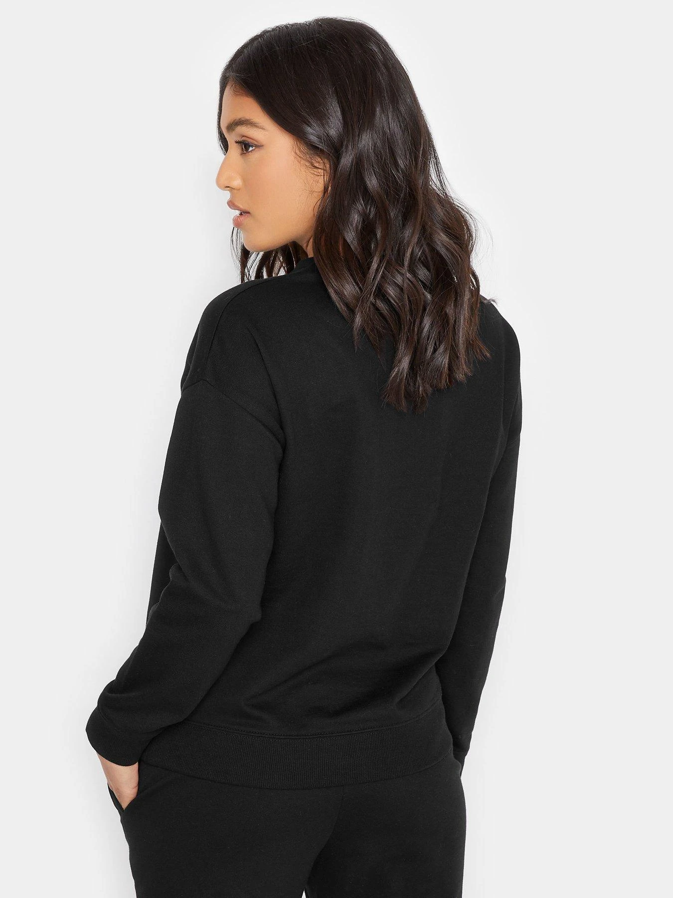 PixieGirl Petite Crew Neck Sweatshirt - Black 4 PixieGirl Petite Crew Neck Sweatshirt - Black - Image 2