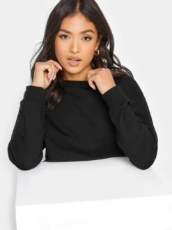 PixieGirl Petite Crew Neck Sweatshirt - Black 9 PixieGirl Petite Crew Neck Sweatshirt - Black -RIVE IS Clothing Shop VR0G6 SQ4 0000000004 BLACK MDd