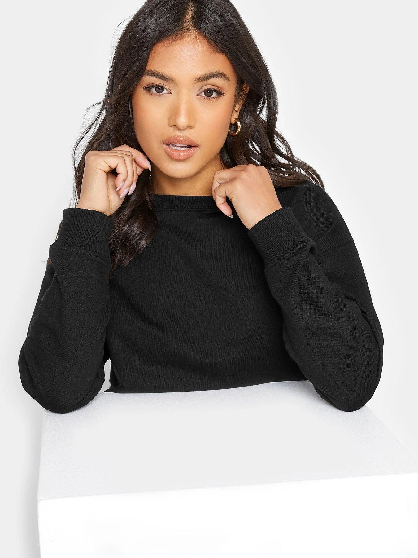 PixieGirl Petite Crew Neck Sweatshirt - Black 6 PixieGirl Petite Crew Neck Sweatshirt - Black - Image 4