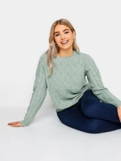 M&Co Petite Cable Jumper - Green