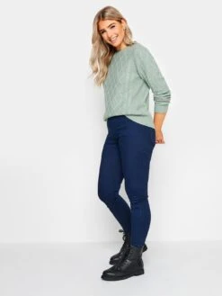 M&Co Petite Cable Jumper - Green -RIVE IS Clothing Shop VR0JI SQ3 0000000047 GREEN MDo