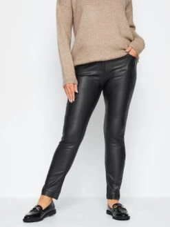 M&Co Petite Petite Coated Slim Leg Jean - Black