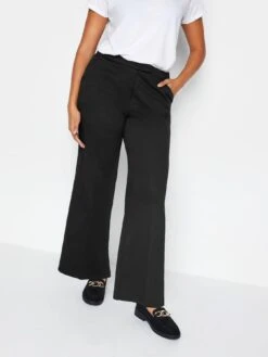 M&Co Petite Petite Black Ponte Wide Leg