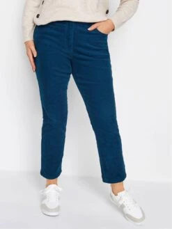 M&Co Petite Petite Teal Cord Straight Leg