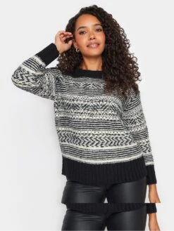 M&Co Petite Neutral Pattern Jumper- Black -RIVE IS Clothing Shop VR0K1 SQ4 0000000004 BLACK MDd