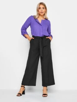 M&Co Petite Petite Black Tailored Wide Leg Trousers -RIVE IS Clothing Shop VR0KH SQ3 0000000004 BLACK MDo