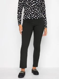 M&Co Petite Petite Black Straight Leg Bengaline Trouser