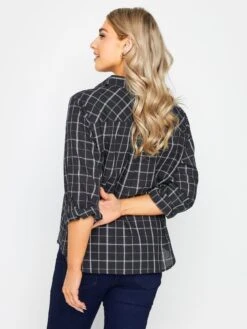 M&Co Petite Petite Boyfriend Check Shirt - Black  -RIVE IS Clothing Shop VR47Z SQ2 0000000004 BLACK MDb