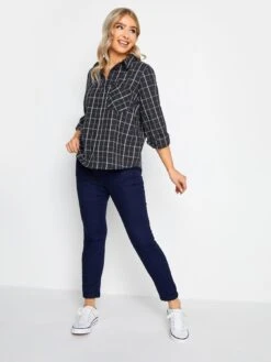M&Co Petite Petite Boyfriend Check Shirt - Black  -RIVE IS Clothing Shop VR47Z SQ3 0000000004 BLACK MDo