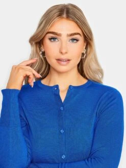 M&Co Petite Button Cardigan - Blue -RIVE IS Clothing Shop VR487 SQ4 0000000020 BLUE MDd
