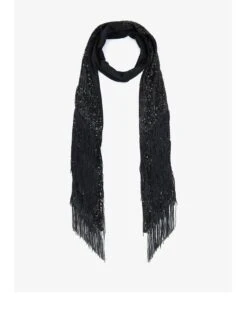Mint Velvet Sequin Fringed Skinny Scarf