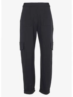 Mint Velvet Black Cargo Clean Trouser