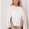 Mint Velvet Cream Cape Layered Top -RIVE IS Clothing Shop VR6G8 SQ1 0000000067 CREAM MDf