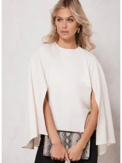 Mint Velvet Cream Cape Layered Top