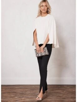 Mint Velvet Cream Cape Layered Top -RIVE IS Clothing Shop VR6G8 SQ3 0000000067 CREAM MDo