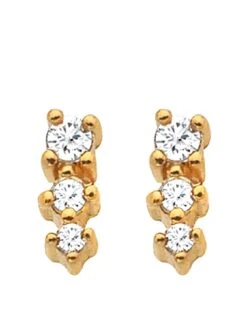 Hot Diamonds HD X JJ White Topaz Graduated Stud Earrings