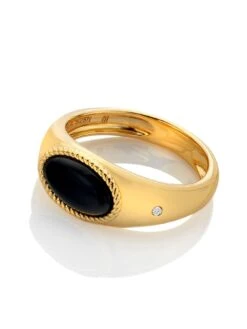 Hot Diamonds HD X JJ Black Onyx Oval Ring