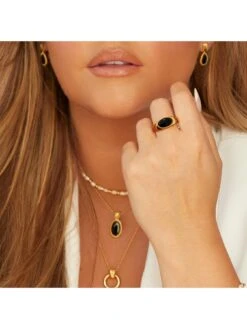 Hot Diamonds HD X JJ Black Onyx Oval Ring -RIVE IS Clothing Shop VR8NR SQ6 0000000036 GOLD MDd