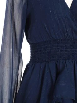 Quiz Navy Long Sleeve Tiered Midi Dress -RIVE IS Clothing Shop VRHD0 SQ6 0000000354 DARK BLUE MDd2