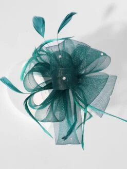 Quiz Jade Green Diamante Feather Headband Fascinator -RIVE IS Clothing Shop VRHED SQ3 0000000047 GREEN SLd