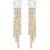 Jon Richard Gold Plated Cubic Zirconia Square Crystal Drop Earrings