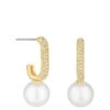 Jon Richard Gold Plated And Cubic Zirconia Pearl Drop Earrings