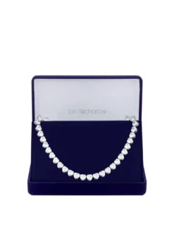 Jon Richard Rhodium Plated Cubic Zirconia Heart Allway Necklace - Gift Boxed