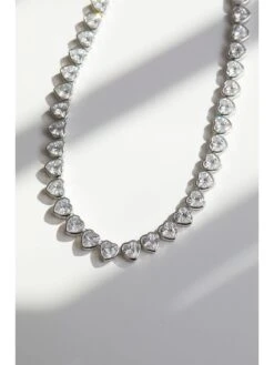 Jon Richard Rhodium Plated Cubic Zirconia Heart Allway Necklace - Gift Boxed -RIVE IS Clothing Shop VRIQF SQ3 0000000035 SILVER SLd