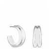 Inicio Recycled Sterling Silver Plated Curved Hoop Earrings - Gift Pouch