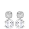 Jon Richard Silver Plated Pave And Cubic Zirconia Drop Earrings
