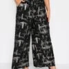 Yours Printed Wide Leg Trouser