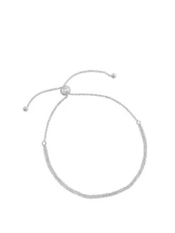 The Love Silver Collection Sterling Silver Double Chain Toggle Bracelet