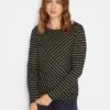 Long Tall Sally Black Stone Cut About Stripe Top -RIVE IS Clothing Shop VRO8J SQ1 0000000004 BLACK MDf