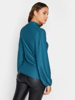 Long Tall Sally Dark Green High Neck Textured Top -RIVE IS Clothing Shop VROB0 SQ2 0000000047 GREEN MDb