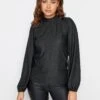 Long Tall Sally Black High Neck Textured Top -RIVE IS Clothing Shop VROB1 SQ1 0000000004 BLACK MDf