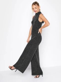 PixieGirl Petite Black Brillo Halter Jumpsuit